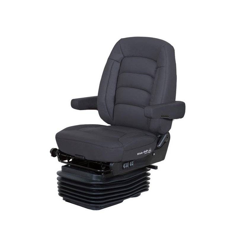 Wide Ride+Serta LoPro Suspension, Mid Back, Serta Cool Gel Foam, Black UltraLeather W/Arms 5110001-900 - Bostrom Seating