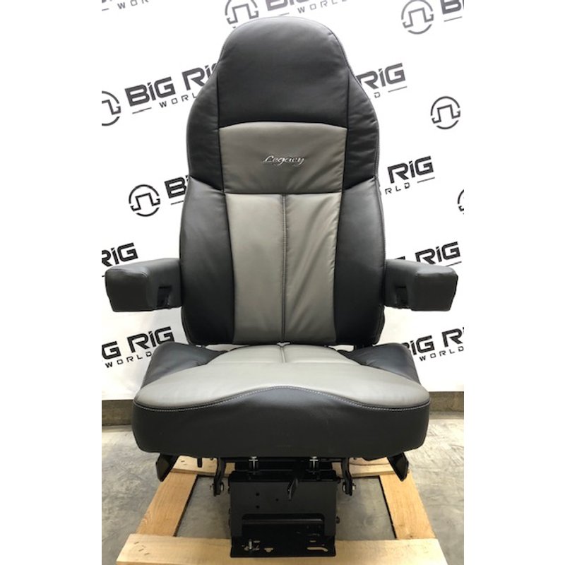 Legacy Silver Seat Two Tone (Black and Gray Leather) w/ Arms 188121MW1165 - Seats Inc.