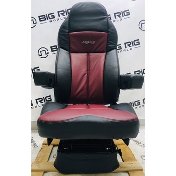 Legacy LO Seat Two Tone (Black and Burgundy Leather) w/ Armrests 188321MW1164 - Seats Inc.