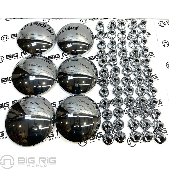 Complete Chrome Hub Cap & Chrome ABS Plastic Nut Cover Kit THUB-C2 - Trux Accessories