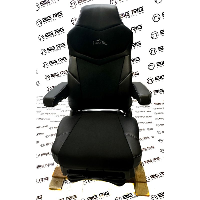 Pinnacle Seat Two Tone (Black Leather and Black Tuff Cloth) w/ Armrests 187300QW621 - Seats Inc.