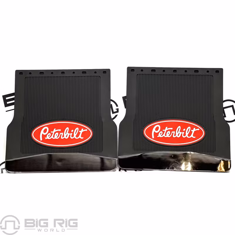 Mudflap - Black Taper W/Chrome MD-P66CF - Peterbilt