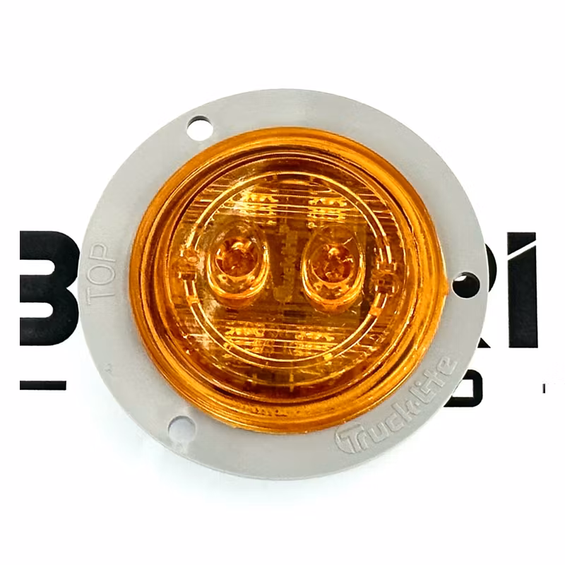 LED 30 Series Low Profile Lamp, 6 Diode, Fit-N-Forget,12v, Gray Flange, Yel 30386Y - Truck Lite