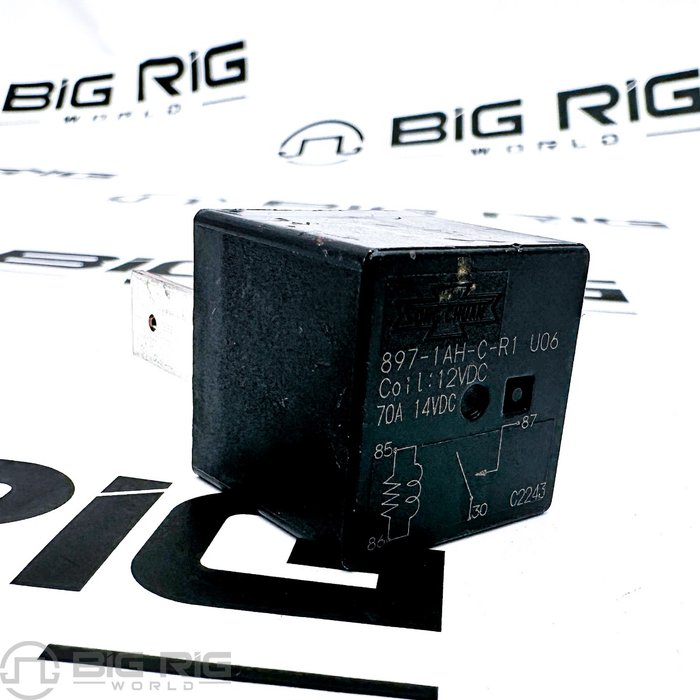 Relay - 70Amp,Single Pole Single Throw ,Gray, Mixed Terminal F80B-14B192-AA - Freightliner
