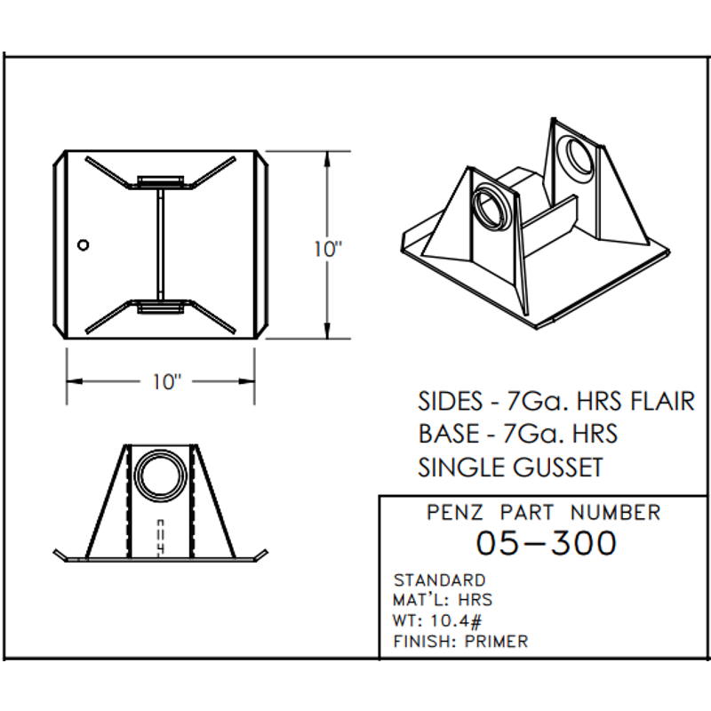 Sand Shoe - 10x10x4-3/8 In. PEN05-300 - Penz Products