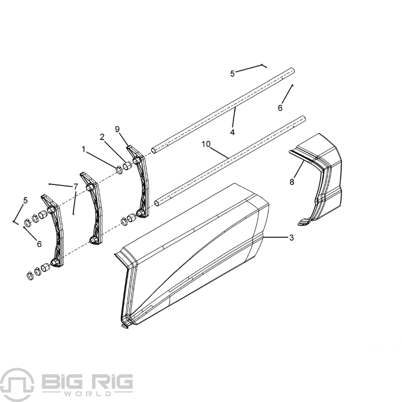 Partial Fairing Assembly, Primed, LH A33-1070-2004110 - Kenworth