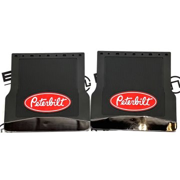 Mudflap - Black Taper W/Chrome MD-P66CF - Peterbilt
