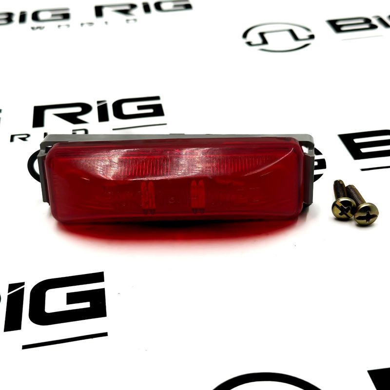 19 Series Base Mount Marker Light Kit, Red W/Gray Mount 19002R - Truck Lite