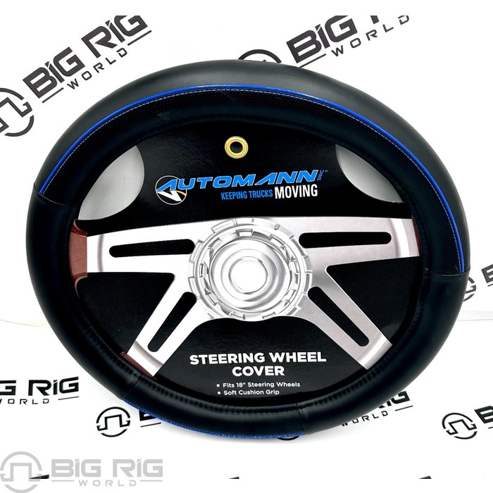 Steering Wheel Cover - Black/Blue 562.99009SWC-B - Automann