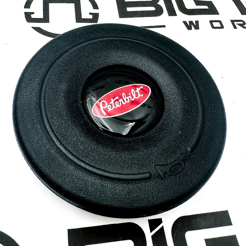 Button - Horn W/PB Black Emblem S56-6050 - Peterbilt