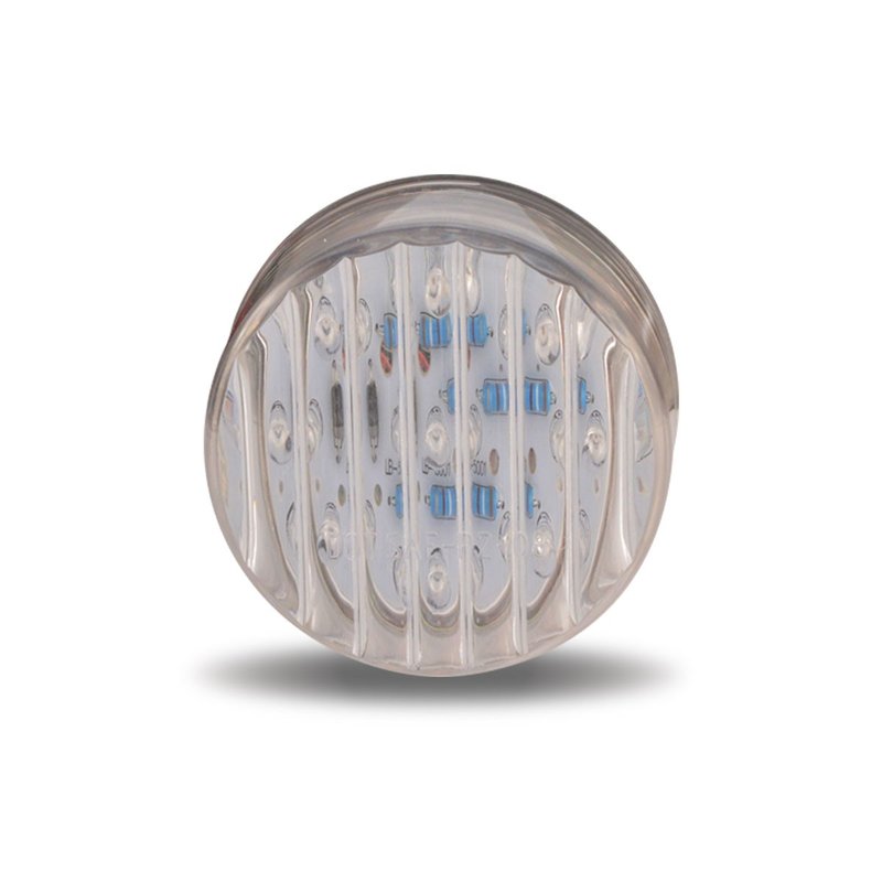 2 In. Round Clear Ribbed Amber LED (9 Diodes) TLED-2TA - Trux Accessories
