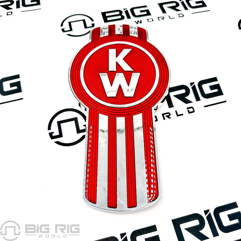 Hood Emblem - KW Red VIT Enamel/Chrome L53-1002-20 - Kenworth