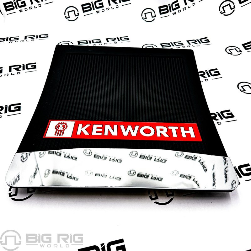 Kenworth Mudflap Black with Chrome Weight and Logo MD-K90CF - Kenworth