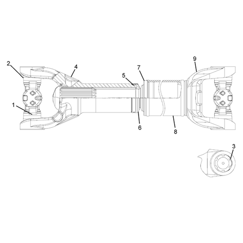 Interaxle Driveshaft Assembly 20RHS005B023 - Meritor