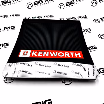 Kenworth Mudflap Black with Chrome Weight and Logo MD-K90CF - Kenworth