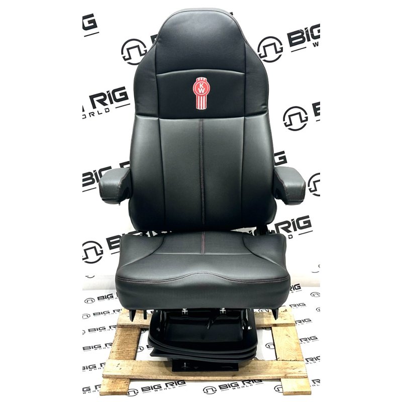 Kenworth Legacy Silver Seat (Black Leather) W/Armrests  188093MWB61-227 - Seats Inc.