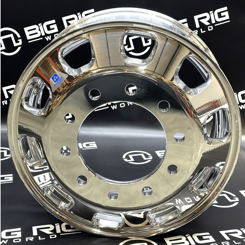 Kenworth OEM Stylized Wheel - 22.5 x 8.25 - 10 Hole - High Polish Both Sides 88U697 - Alcoa