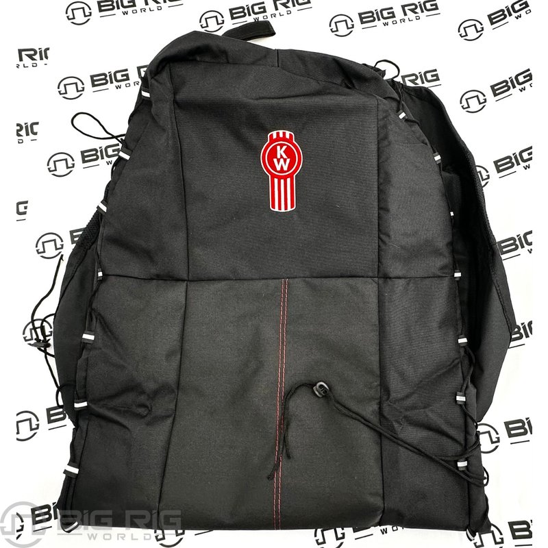 Black Highback Seat Cover with Red Stitching And Kenworth Logo 188704XN1161-227 - Seats Inc.