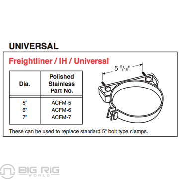 Exhaust Bracket - 5 Inch SS Polished ACFM-5 - Grand Rock