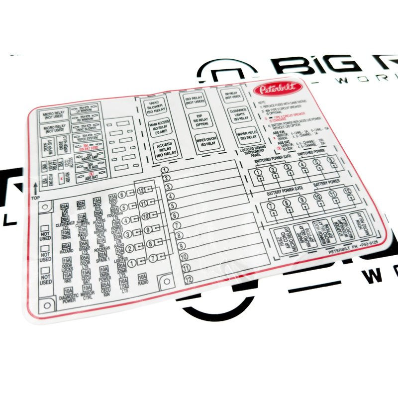 Label - Power Distribution Panel P53-6125 - Peterbilt