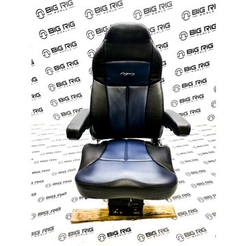 Legacy Silver Seat Two Tone (Black and Blue Leather) w/ Arms 188121MW1162 - Seats Inc.