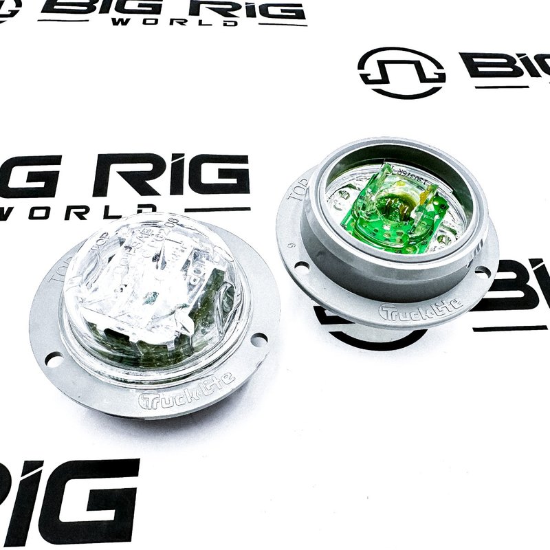30-Series High Profile Round Clear/Red LED with 8-Diodes Clearance/Marker PC Light 30380R - Truck Lite