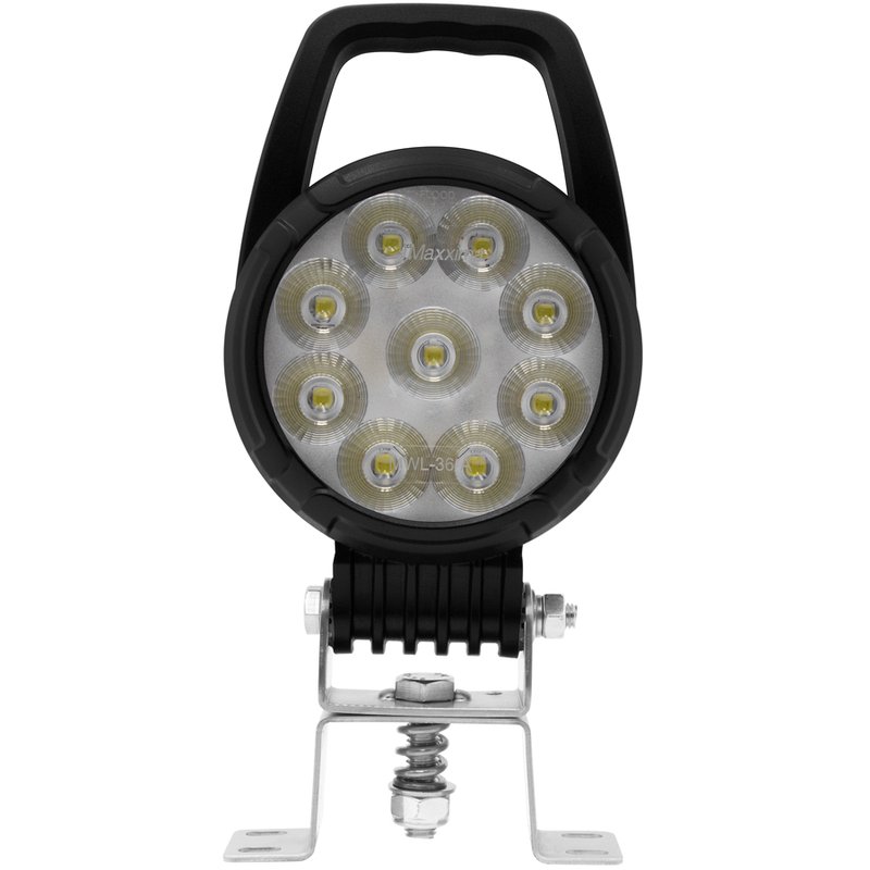 Round 9 LED Adjustable Work Light W/ Switch, 4,200 Lumens, 12/24VDC MWL-36-A - Maxxima