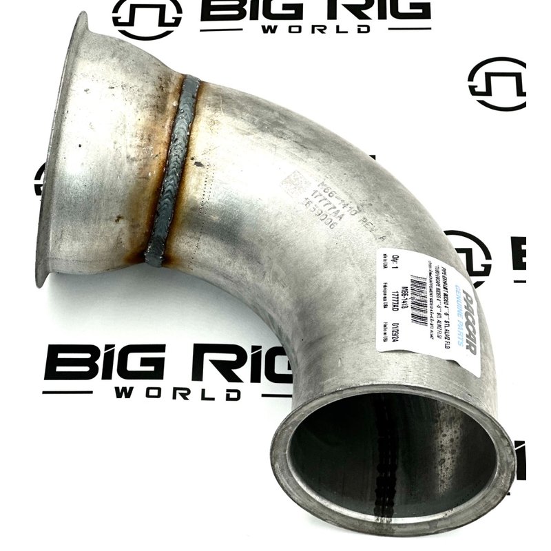 90-Degree Exhaust Pipe Aluminized Steel 4-5in FLG/FL M66-1410 - Paccar