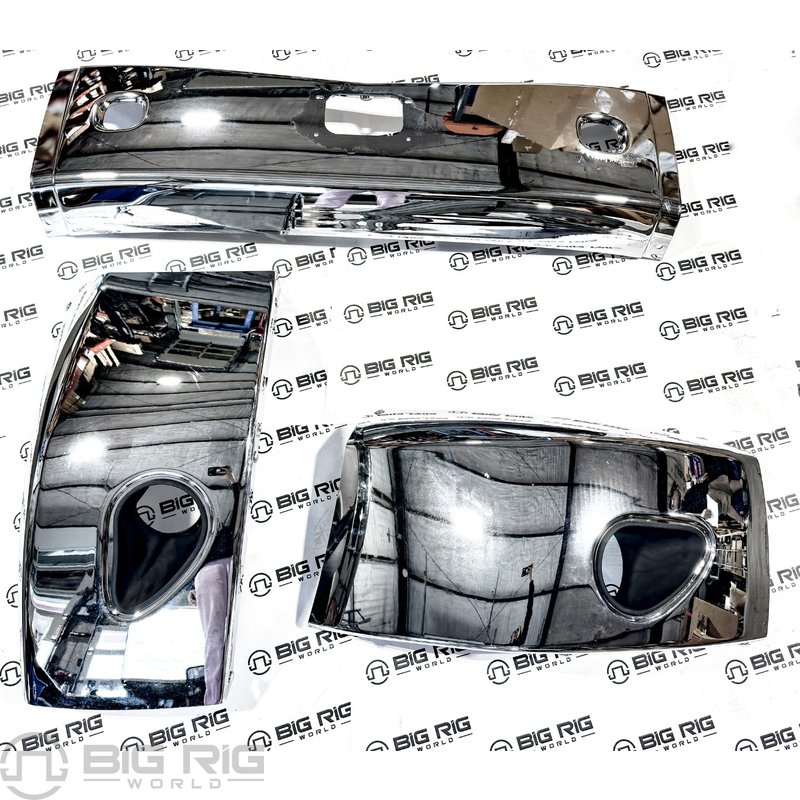 Aftermarket Peterbilt 579 Asssembly SBA Bumper - Chrome - With Fog Light Cut out 170-BPB02-CF - Jones Performance