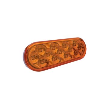 Amber Turn Signal & Marker LED Oval Mirror Light (13 Diodes) TLED-OBMA - Trux Accessories