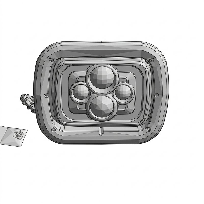 Single Rectangular Headlamp Assembly P54-6056-005 - Peterbilt