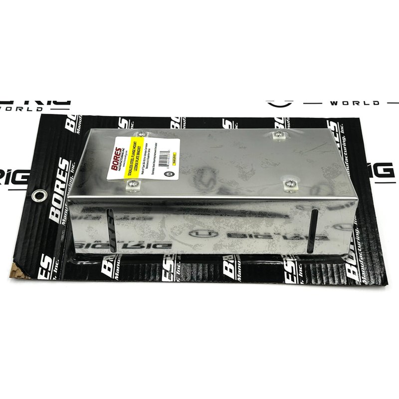 Flanged License Plate Holder One Place Boxed in 304 Stainless Steel LP11-13 - Bores Manufacturing
