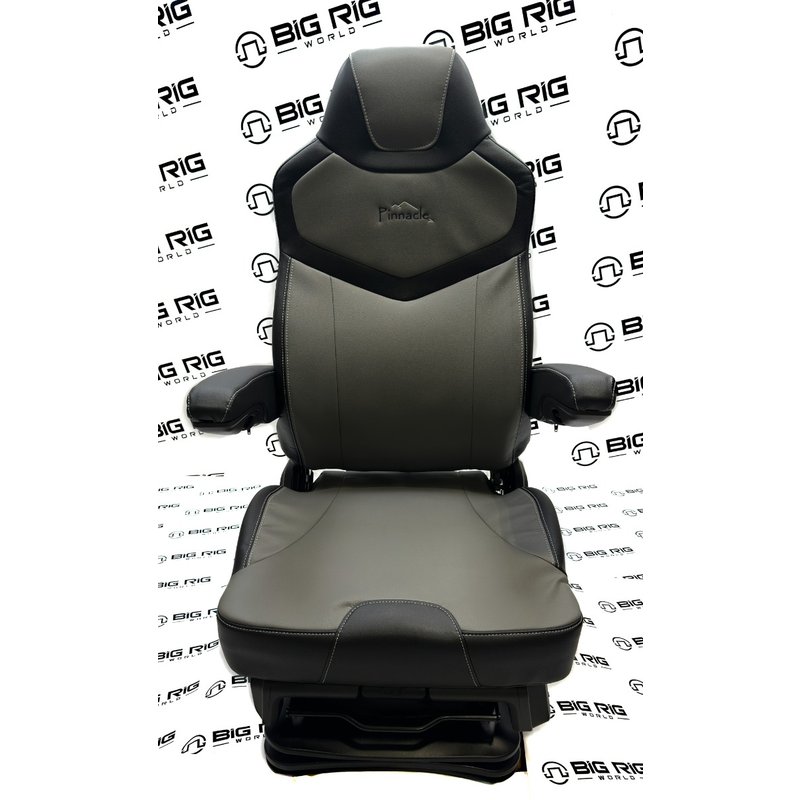 Pinnacle Seat Two Tone (Black on Gray Leather) w/ Armrests, Heat & Massage 187300MWO665 - Seats Inc.