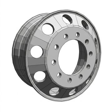 Wheel-Aluminum,24.5X8.25,Extra-Polish AW2458LBN - Accuride